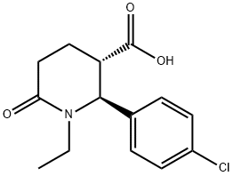 3-Piperidinecarboxylic acid, 2-(4-chlorophenyl)-1-ethyl-6-oxo-, (2S,3S)- Structure