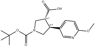 (Tert-Butoxy)Carbonyl (±)-trans-4-(6-methoxy-3-pyridinyl)-pyrrolidine-3-carboxylic acid Structure