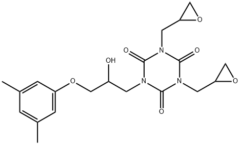 1,3,5-Triazine-2,4,6(1H,3H,5H)-trione, 1-[3-(3,5-dimethylphenoxy)-2-hydroxypropyl]-3,5-bis(2-oxiranylmethyl)- Structure