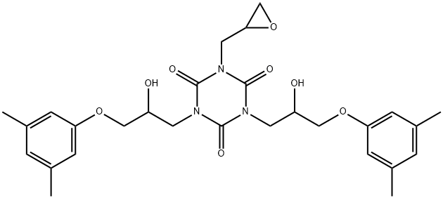 1,3,5-Triazine-2,4,6(1H,3H,5H)-trione, 1,3-bis[3-(3,5-dimethylphenoxy)-2-hydroxypropyl]-5-(2-oxiranylmethyl)- Structure