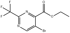 4-Pyrimidinecarboxylic acid, 5-bromo-2-(trifluoromethyl)-, ethyl ester Structure