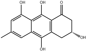 1(2H)-Anthracenone, 3,4-dihydro-3,8,9,10-tetrahydroxy-6-methyl-, (3R)- Structure