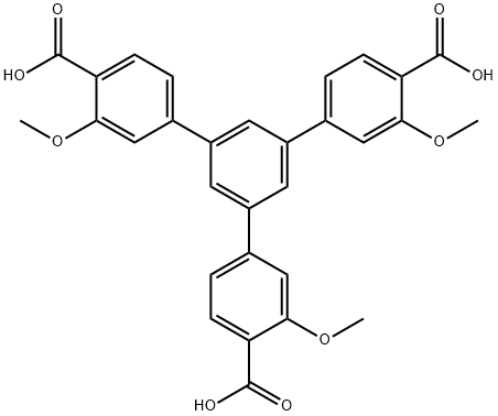 [1,1':3',1''-Terphenyl]-4,4''-dicarboxylic acid, 5'-(4-carboxy-3-methoxyphenyl)-3,3''-dimethoxy- Structure