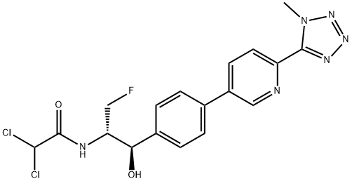 2,2-Dichloro-N-(1-fluoromethyl-2-hydroxy-2-{4-[6-(1-methyl-1H-tetrazol-5-yl)-pyridin-3-yl]-phenyl}-ethyl)acetamide 구조식 이미지