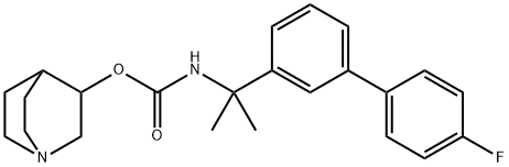 Carbamic acid, N-[1-(4'-fluoro[1,1'-biphenyl]-3-yl)-1-methylethyl]-, 1-azabicyclo[2.2.2]oct-3-yl ester 구조식 이미지