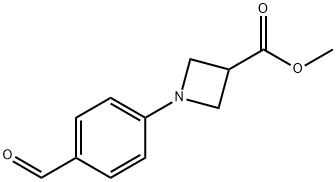 3-Azetidinecarboxylic acid, 1-(4-formylphenyl)-, methyl ester Structure