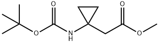 Cyclopropaneacetic acid, 1-[[(1,1-dimethylethoxy)carbonyl]amino]-, methyl ester Structure