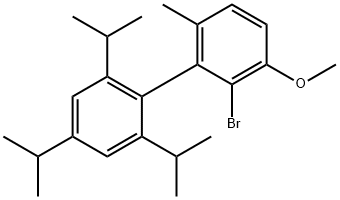 1,1'-Biphenyl, 2-bromo-3-methoxy-6-methyl-2',4',6'-tris(1-methylethyl)- Structure