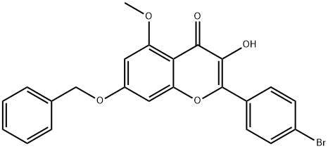 7-(benzyloxy)-2-(4-bromophenyl)-3-hydroxy-5-methoxy-4H-chromen-4-one(WXC04993) Structure