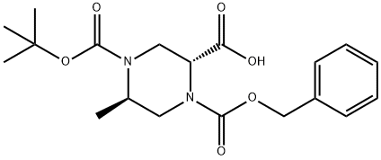 1,2,4-Piperazinetricarboxylic acid, 5-methyl-, 4-(1,1-dimethylethyl) 1-(phenylmethyl) ester, (2R,5R)- Structure