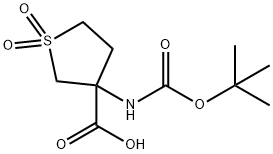 3-{[(tert-butoxy)carbonyl]amino}-1,1-dioxo-1a-thiolane-3-carboxylic acid 구조식 이미지