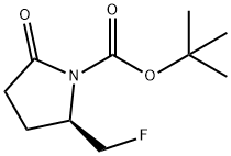 1-Pyrrolidinecarboxylic acid, 2-(fluoromethyl)-5-oxo-, 1,1-dimethylethyl ester, (2R)- 구조식 이미지