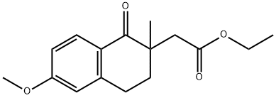 Ethyl 2-(6-methoxy-2-methyl-1-oxo-1,2,3,4-tetrahydronaphthalen-2-yl)acetate Structure