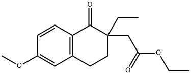 Ethyl 2-(2-ethyl-6-methoxy-1-oxo-1,2,3,4-tetrahydronaphthalen-2-yl)acetate Structure