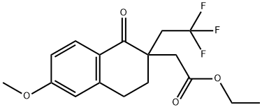 Ethyl 2-(6-methoxy-1-oxo-2-(2,2,2-trifluoroethyl)-1,2,3,4-tetrahydronaphthalen-2-yl)acetate Structure