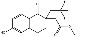 Ethyl 2-(6-hydroxy-1-oxo-2-(2,2,2-trifluoroethyl)-1,2,3,4-tetrahydronaphthalen-2-yl)acetate Structure