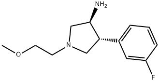 3-Pyrrolidinamine, 4-(3-fluorophenyl)-1-(2-methoxyethyl)-, (3S,4R)- Structure