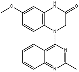 2(1H)-Quinoxalinone, 3,4-dihydro-7-methoxy-4-(2-methyl-4-quinazolinyl)- Structure