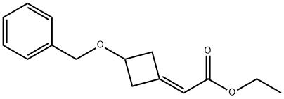 Acetic acid, 2-[3-(phenylmethoxy)cyclobutylidene]-, ethyl ester Structure