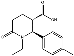 3-Piperidinecarboxylic acid, 1-ethyl-2-(4-methylphenyl)-6-oxo-, (2S,3S)- Structure