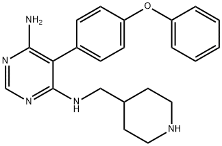 4,6-Pyrimidinediamine, 5-(4-phenoxyphenyl)-N4-(4-piperidinylmethyl)- Structure