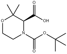 3,4-Morpholinedicarboxylic acid, 2,2-dimethyl-, 4-(1,1-dimethylethyl) ester, (3S)- 구조식 이미지