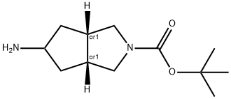 Cyclopenta[c]pyrrole-2(1H)-carboxylic acid, 5-aminohexahydro-, 1,1-dimethylethyl ester, (3aR,6aS)-rel- Structure