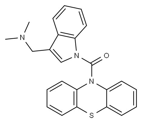 Methanone, [3-[(dimethylamino)methyl]-1H-indol-1-yl]-10H-phenothiazin-10-yl- Structure
