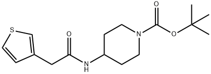 1-Piperidinecarboxylic acid, 4-[[2-(3-thienyl)acetyl]amino]-, 1,1-dimethylethyl ester Structure