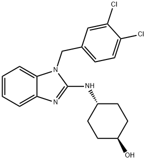 Cyclohexanol, 4-[[1-[(3,4-dichlorophenyl)methyl]-1H-benzimidazol-2-yl]amino]-, trans- Structure