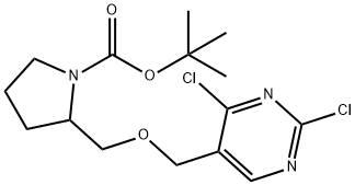 2-(2,4-Dichloro-pyrimidin-5-ylmethoxymethyl)-pyrrolidine-1-carboxylic acid tert-butyl ester Structure