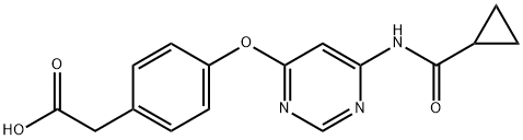 2-(4-(6-(cyclopropanecarboxaMido)pyriMidin-4-yloxy)phenyl)acetic acid Structure