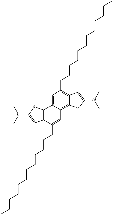 (5,10-Didodecylnaphtho[1,2-b:5,6-b']dithiophene-2,7-diyl)bis(trimethylstannane) Structure