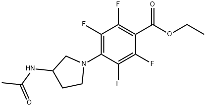 Benzoic acid, 4-[3-(acetylamino)-1-pyrrolidinyl]-2,3,5,6-tetrafluoro-, ethyl ester Structure