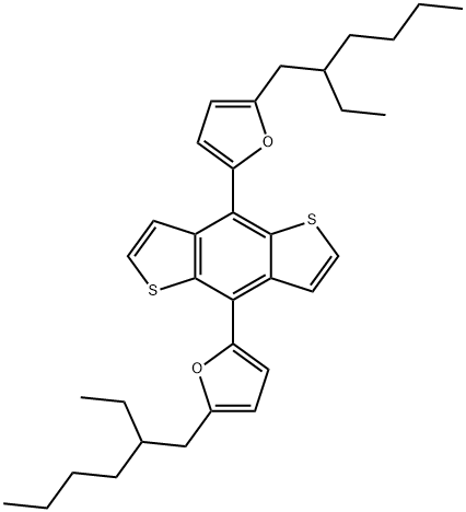 4,8-Bis[5-(2-ethylhexyl)-2-furanyl]-benzo[1,2-b :4,5-b' ]-dithiophene 구조식 이미지