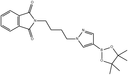 1H-Isoindole-1,3(2H)-dione, 2-[4-[4-(4,4,5,5-tetramethyl-1,3,2-dioxaborolan-2-yl)-1H-pyrazol-1-yl]butyl]- Structure