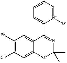 2H-1,3-Benzoxazine, 6-bromo-7-chloro-2,2-dimethyl-4-(1-oxido-2-pyridinyl)- Structure