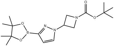 1-Azetidinecarboxylic acid, 3-[3-(4,4,5,5-tetramethyl-1,3,2-dioxaborolan-2-yl)-1H-pyrazol-1-yl]-, 1,1-dimethylethyl ester Structure