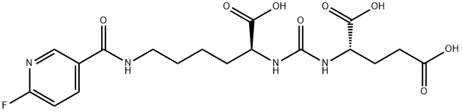 L-Glutamic acid, N-[[[(1S)-1-carboxy-5-[[(6-fluoro-3-pyridinyl)carbonyl]amino]pentyl]amino]carbonyl]- 구조식 이미지