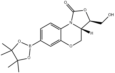 (3R,3aS)-3a,4-Dihydro-3-(hydroxymethyl)-7-(4,4,5,5-tetramethyl-1,3,2-dioxaborolan-2-yl)-1H,3H-oxazolo[4,3-c][1,4]benzoxazin-1-one Structure