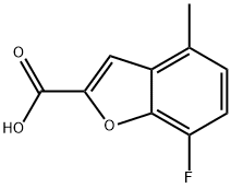 2-Benzofurancarboxylic acid, 7-fluoro-4-methyl- 구조식 이미지