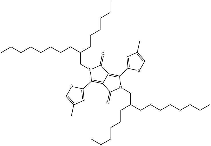 2,5-Bis(2-hexyldecyl)-3,6-bis(4-methylthiophen-2-yl)pyrrolo[3,4-c]pyrrole-1,4(2H,5H)-dione Structure