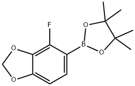 1,3-Benzodioxole, 4-fluoro-5-(4,4,5,5-tetramethyl-1,3,2-dioxaborolan-2-yl)- Structure