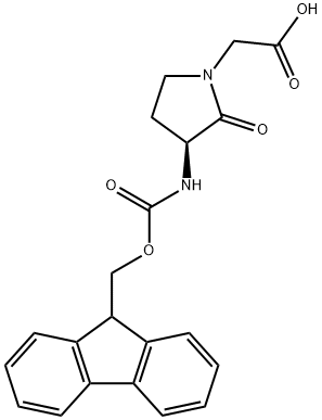 2-[(3S)-3-({[(9H-fluoren-9-yl)methoxy]carbonyl}amino)-2-oxopyrrolidin-1-yl]acetic acid Structure