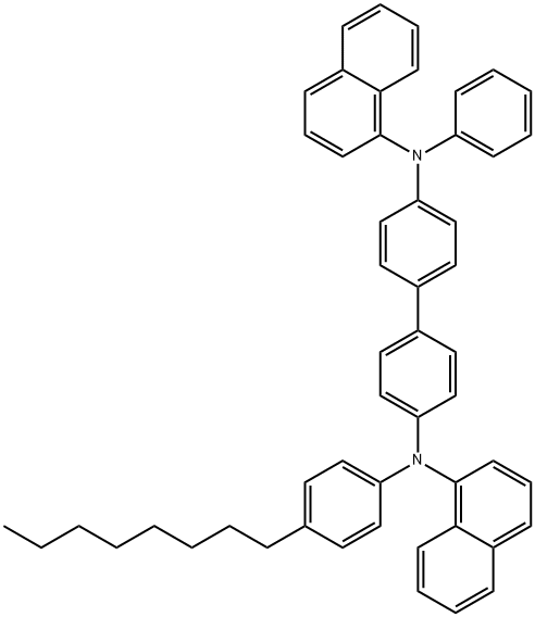 N4,N4' -Di(naphthalen-1-yl)-N4 -(4-octylphenyl)-N4' -henylbiphenyl-4,4'-diamine Structure