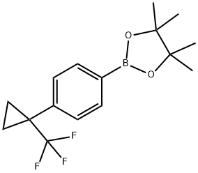 1,3,2-Dioxaborolane, 4,4,5,5-tetramethyl-2-[4-[1-(trifluoromethyl)cyclopropyl]phenyl]- Structure