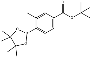 Benzoic acid, 3,5-dimethyl-4-(4,4,5,5-tetramethyl-1,3,2-dioxaborolan-2-yl)-, 1,1-dimethylethyl ester Structure