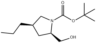 1-Pyrrolidinecarboxylic acid, 2-(hydroxymethyl)-4-propyl-, 1,1-dimethylethyl ester, (2R,4R)- Structure