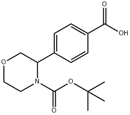 4-(4-(tert-butoxycarbonyl)morpholin-3-yl)benzoic acid Structure