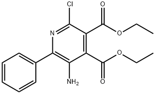 3,4-Pyridinedicarboxylic acid, 5-amino-2-chloro-6-phenyl-, 3,4-diethyl ester Structure